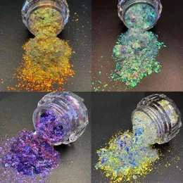 Pós acrílicos líquidos 1 frasco unicórnio camaleão aurora prego glitter pó espelho mágico pigmento multicromático mudança de cor sereia 231121