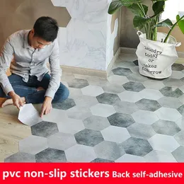 10pcs PVC Waterproof Bathroom Floor Sticker Peel Stick Self Adhesive Floor Tiles Kitchen Living Room Decor Non Slip Decal327r