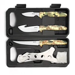 Conjunto de facas de caça automática de faca tática, acessórios de engrenagem de molho de campo definidos para caça, pesca, acampamento, 6 peças