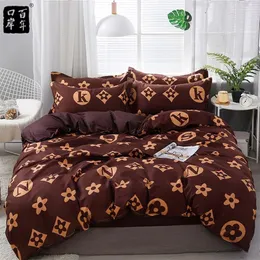 Bedding Set 4Pcs Set Style Bed Sheet Pillowcase Duvet Cover Sets Stripe Aloe Cotton Bed Set Home Bed Textile Products LJ201127224M