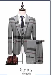 Nevy 3 Made Piece (куртка+жилет+Pant) Custom Men Suits Tailor Mode Suit Wedding Sward Slim Fit Plaid Business Tuxedo 18qe5