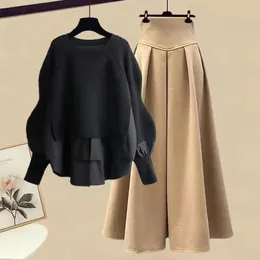 Outono e inverno conjunto de suéter feminino estilo suave designer malhas feminino conjunto de 2 peças elegante colete de malha doméstica criação de marca principal de primeira classe