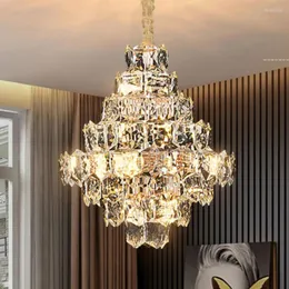 Kronleuchter European Shining Crystal Lamps American Modern Chandelier Lights Fixture LED Luxury Home Decor Lustre Luminaria