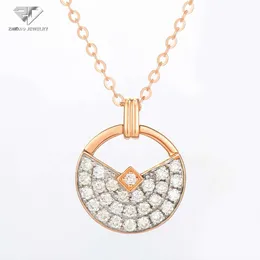 Partihandel Hot Selling Fashion Fine Pure Gold Jewelry Amulet Natural Diamond Pendant Halsband för kvinnor