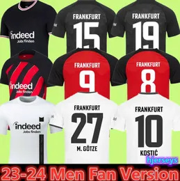 23 24 Eintracht Frankfurt Fußballtrikots 2023 2024 Heim und Auswärts M.GOTZE KOSTIC SOW KLAMMERS HINTEREGGER NDICKA KAMADA BORRE Trikot RODE ACHE MAN Fußballuniform