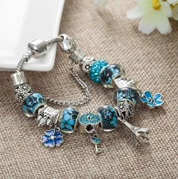 Charm Bracelets New Tower Pendant for Pandora Platinum DIY Beaded Lady Elegant with Original Box Holiday Gift with Box 50ess