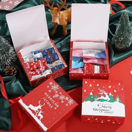 Hediye Sargısı 2030 PCS Mutlu Noeller Kırmızı Şeker Kutusu Tedavi Kurabiye Kağıt Noel Paketleme Navidad Natal Noel Yıl Parti Dekor Malzemeleri 231121