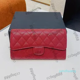 CC Väskor Luxury Brand Walls Womens Woc Long Wallet Bags 66 Gold Metal Matelasse Chain Classic Flap Diamond Lattice Caviar Leather248T