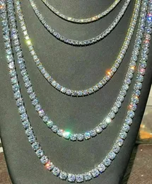 Collane con ciondolo 3MM 4MM 5MM 5A Cubic Zirconia CZ Collana a catena da tennis Alta qualità ghiacciata Bling Hip Hop Uomo Ragazzo Catene di base classiche 231122