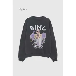 women anine hoodie Sweatshirt Glasses for Men with Wings White Ink Digital Printing Washing Water Stir-fried Color Fried Snow Flower Sweater Sportswear