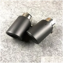 Muffler Real Matte Carbon Fiber For Akrapovic Exhaust Tips Car Er Styling 1Pcs Drop Delivery Mobiles Motorcycles Parts System Dhyqc