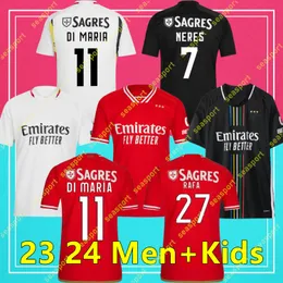 23 Benfica PIZZI #11 Di Maria Soccer Jerseys 2023/2024 Away GRIMALDO J.WEIGL J.MARIO shirts kids kit DARWIN CHIQUINHO RAFA SEFEQOVIC OTAMENDI G.RAMOS football uniforms