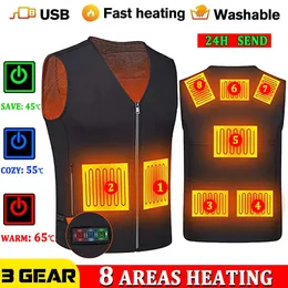 Men's Down Parkas Winter Warm Men Jacket smart Heated Vest USB trekking Electric Heating Body Warmer Pad hunting heated vest 231122