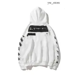 Men's Hoodies Sweatshirts Off Style Fashion Sweater Painted Arrow Crow Stripe Hoodie and Women's T-shirts Offs White Black 6240