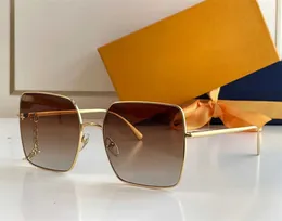 Moda luksusowy projektant urok kwadratowe okulary przeciwsłoneczne dla kobiet awangardowe metalowe szklanki wisiorki Summer Elegancki efektowny styl anty-ultrafiolet
