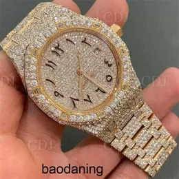 فاخرة مخصصة AP Top Iced Brand Out Certificate VVS Moissanite Watch Hip Hop Jewelry Bust Down Handmade Watch Pass Diamond Tter Cy