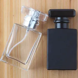 30ml Black/Clear Square Glass Essential Oil Perfume Bottle Mist Pump Spray Bottle Liquid Toiletry Diffuse Container Dfbgm