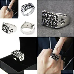 Band Rings 5pcslot Ny FK You Star Ring 316L Rostfritt stål Fashion Jewelry Biker Hip Style7395480 Drop Leverans smycken Ring DHMQ7