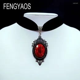 Kolye Kolyeleri Gotik Vampir Cameo Compok Velvet Kolye Kadınlar Moda Pagan Büyücülük Takı Kızları