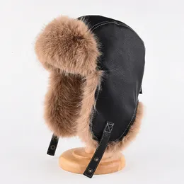 Chapéus de caçador piloto chapéu de inverno ao ar livre mulheres russas moda masculina pele falsa bombardeiro quente ushanka 231122