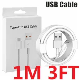 Retail Box 1M 3FT Type c Micro V8 5Pin USb-C Data Charging Cable For Samsung Galaxy S10 S20 S22 S23 Note 10 htc lg android phone