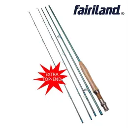 Fairiland Fly Fishing Rod 9ft 2 7m 4 Sektion med extra toppavdelning Fiske Pol 3 4# Flyfiske Kolstång Saltvatten Fre230o