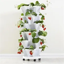 PP Trójwymiarowy garnek kwiatowy Strawberry Basin Multi -Wayphalped Solding Vegetable Melon Sadzenie Y200723276E