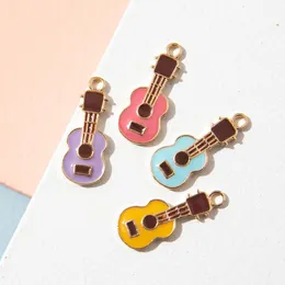 Charms 5Pcs 20X6MM Multicolor Enamel Guitar Charm For Jewelry Making Cute Earring Pendant Bracelet Necklace DIY Design CharmsCharms