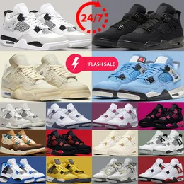 4 4S retro Basketball Shoes Military Black Cat Seafoam University Blue Sail White Oreo Red Thunder Bred Cement Men Women sports Trainer Sneakers