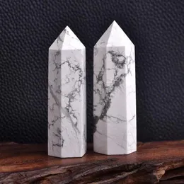 Punto di cristallo naturale bianco-turchese Arti Torre di quarzo Pietra energetica Obelisco Bacchetta Charkra Reiki Cristallo di guarigione Qdect