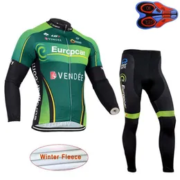 Europcra Team Winter Thermal Fleeme Ecyce Cycling Jersey Set Team Men's Sport Riding Wear Bike Mtb одежда теплый велосипед