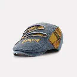 Berets Boy Girl Beret Man Small Size Denim Ivy Cap Ladies Spring Summer Restore sboy Hat 5256cm 230421