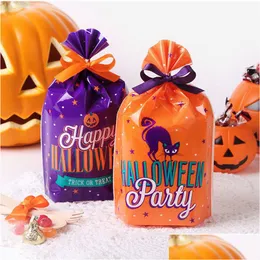 50pcs/lot Halloween Cartoon Cookie Party Decoration Bag Small Gifte Jewelry Packaging Bag