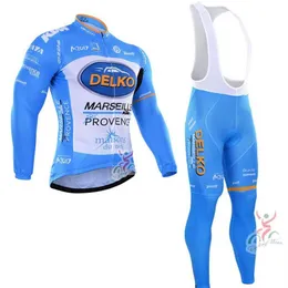 Delko Team Cycling Langarm-Trikot-Trägerhosen-Sets 2019 Herren MTB Fahrrad atmungsaktive Rennradbekleidung U40344279j