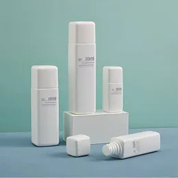 Weiße, quadratische, leere Tonerflasche aus PP-Kunststoff für Hautpflegeserum, Make-up-Entferner, Lotionen, 150 ml, 120 ml, 50 ml, 30 ml, Kosmetikbehälter Bnkrg