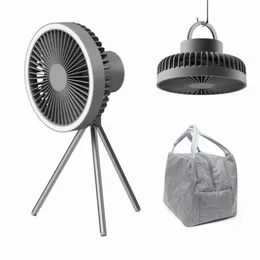 Other Home Garden 10000mAh USB Tripod Camping Fan With Power Bank Light Rechargeable Desktop Portable Circulator Wireless Ceiling Electric 230422