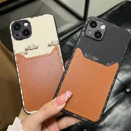 Designer Fashion Luxury Leather Plug-In Monogram Telefonfodral iPhone 15 14 Propro 14Plus 13 12 Mini 11 Pro X Xs Max XR Luxury Phone Case