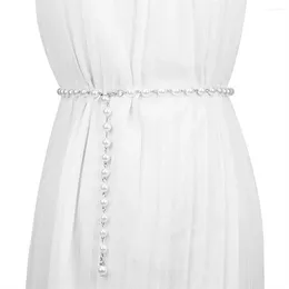 Belts White Pearl Waistband Women Waist Chain Bohemian Belt Fashion All-match Dress Shirt Decoration Elegant Pendant