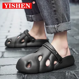 Sandals YISHEN For Men Garden Shoe Flats Outdoor Indoor Slippers Summer Beach Water Shoes Quick Drying Sandalias Hombre 230421