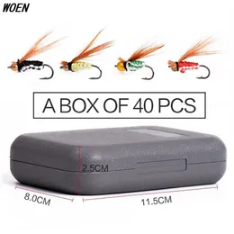 Woen Ocean Rock Fshing 40 قطعة محاذاة Bionic Fly Fly Hook Bait291s