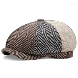 Berety berety 2023 jesienne zimowe prace beret man vintage brytyjskie rolety szczytowe sboy caps dla mężczyzn gatsby cap męski bawełna dostawa dhrca