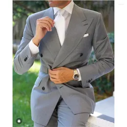 Ternos masculinos clássicos, 2 peças, slim fit, lapela repicada, smoking de negócios para casamento formal, vestido de noivo, blazers únicos