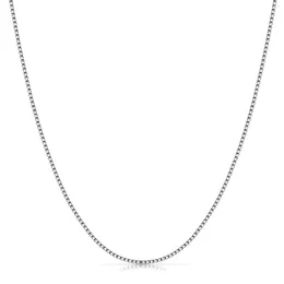 Kedjor vonmoos 925 sterling silver halsband för kvinnliga män 0,8 mm tunn manlig kedja lyxig lätta glänsande damer smycken gåva