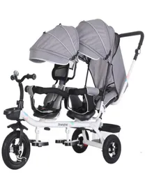 Multifunktion Baby Twin Trolley Three Wheel Bartroller Dubbel trehjulingvagn Roterande svängbar säte barnvagn Buggies3356605