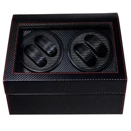 4 6 High End Automatic Watch Winder Boxwatches Lagringsmycken Holder Display Pu Leather Watch Box Ultra Quiet Motor Shaker Box240a