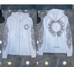 Designer hoody chrome mens hoodie klädkvinnor hjärthoodies ch cross blommor arm framtryckt hästsko ficka blixtlås jacks chromees hjärtan rockar h7