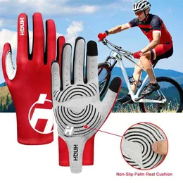 サイクリンググローブhnqh luvas de ciclismo dedo cheio esporte tela toque gel esportes das mulheres dos homens vero longo dedo luvas mtb equitao estrada corrida J2304222