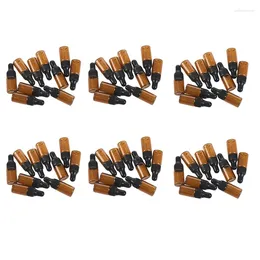 Storage Bottles 60Pcs 3Ml Empty Brown Glass Dropper With Pipette For Essential Oil
