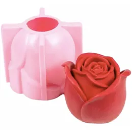 Bakning mögel silikon mögel blomma rose stor 3d mögel valentin bröllopstårta fondant kaka dekorera lera ljus mögel diy 230421