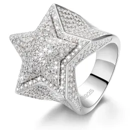 Дизайнерские ювелирные изделия Hotsale Factory Custom Luxury Jewelry 925 Серебряные VVS Moissanite Diamond Hip Hop Ring Star